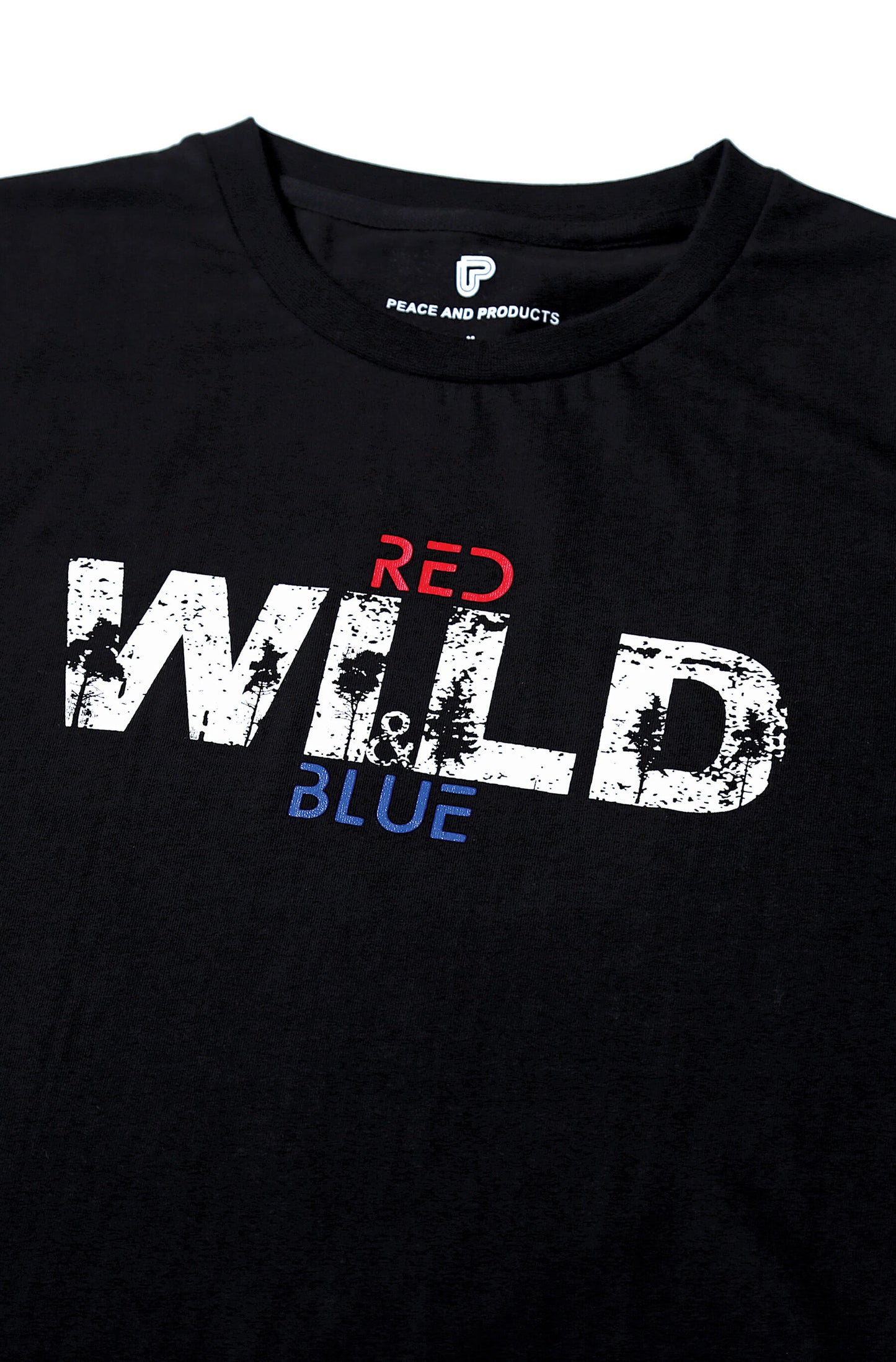Red, Wild and Blue with USA flag 100% Combed Cotton Graphic T-shirt