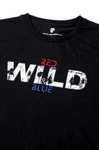 Load image into Gallery viewer, Red, Wild and Blue with USA flag 100% Combed Cotton Graphic T-shirt
