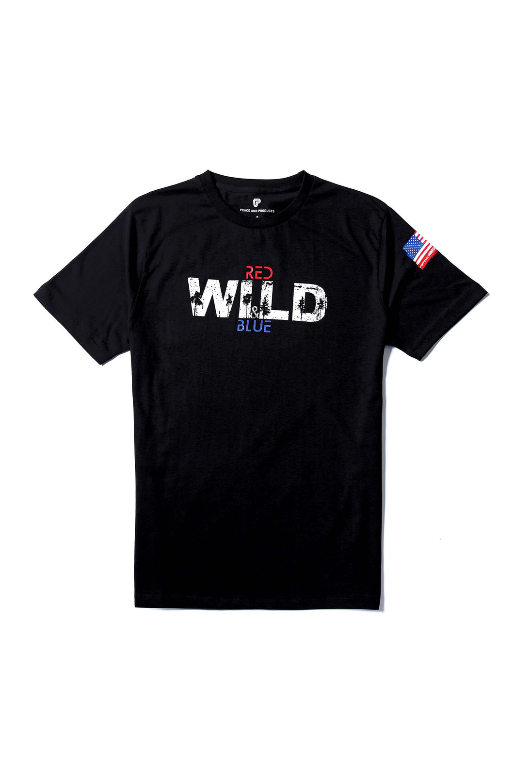 Red, Wild and Blue with USA flag 100% Combed Cotton Graphic T-shirt